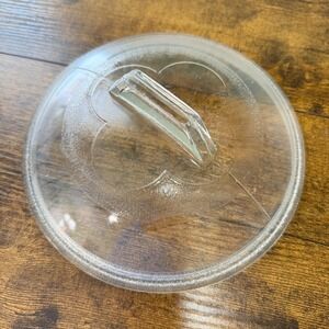 Vtg‎ Club Aluminum Clear Glass Replacement Lid SP-2-C 7.25 Inch Clover Design
